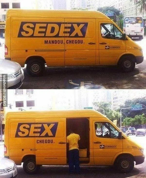 브라질 우체국 차량 SEDEX의 마법과 같은 문구